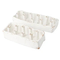 Ceramic Boat Tulipiere, White, 8 Hole - Clements Fine Rugs 